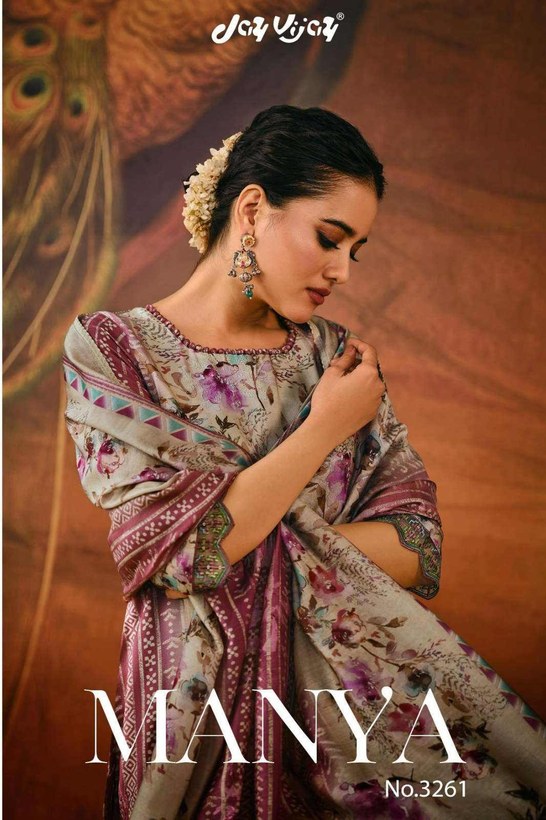 JAY VIJAY MANYA 3261 MOGA SILK EMBROIDERY & DIGITAL PRINTED SUIT 