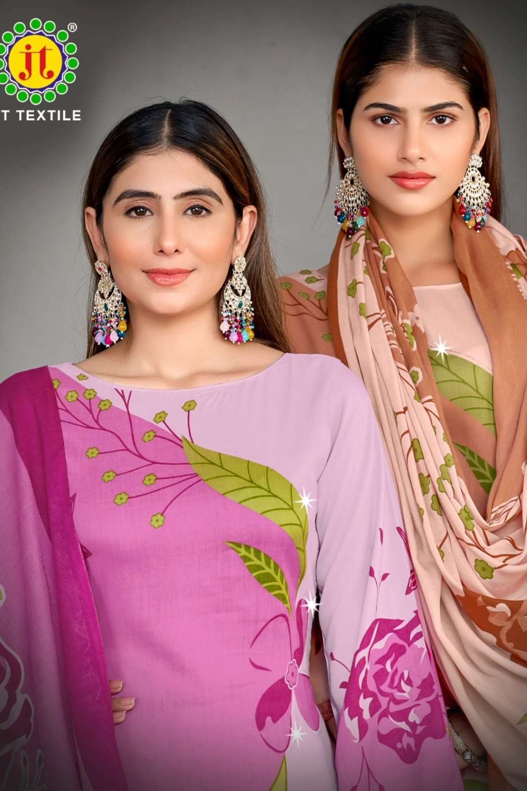 JT TEXTILE AISHWARIYA RAYON FABRIC SUIT SETS WITH FOIL PRINT & LACE WORK