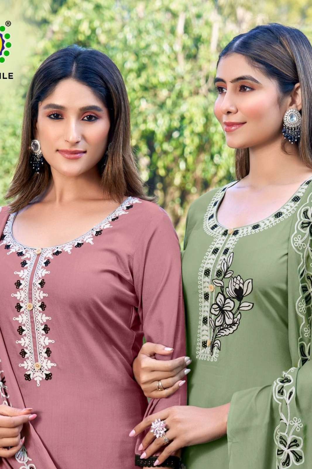 JT TEXTILE ANGEL EXCLUSIVE  RAYON FABRIC SUIT WITH INTRICATE EMBROIDERY & LACE WORK