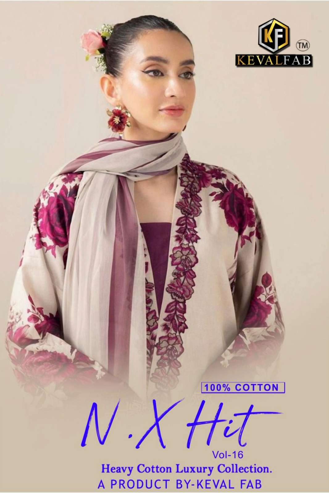 Keval Fab KEVAL NX HIT VOL 16 Beautiful Printed Pure Cotton Pakistani Suit