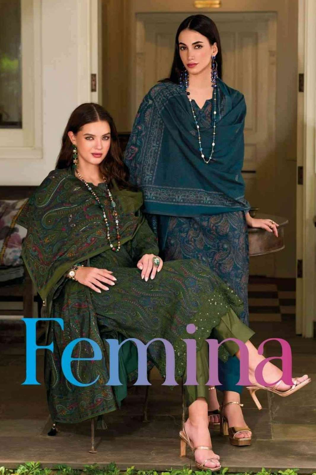 KILORY TRENDS FEMINA PURE VISCOSE MODAL SILK EMBROIDERED SUIT