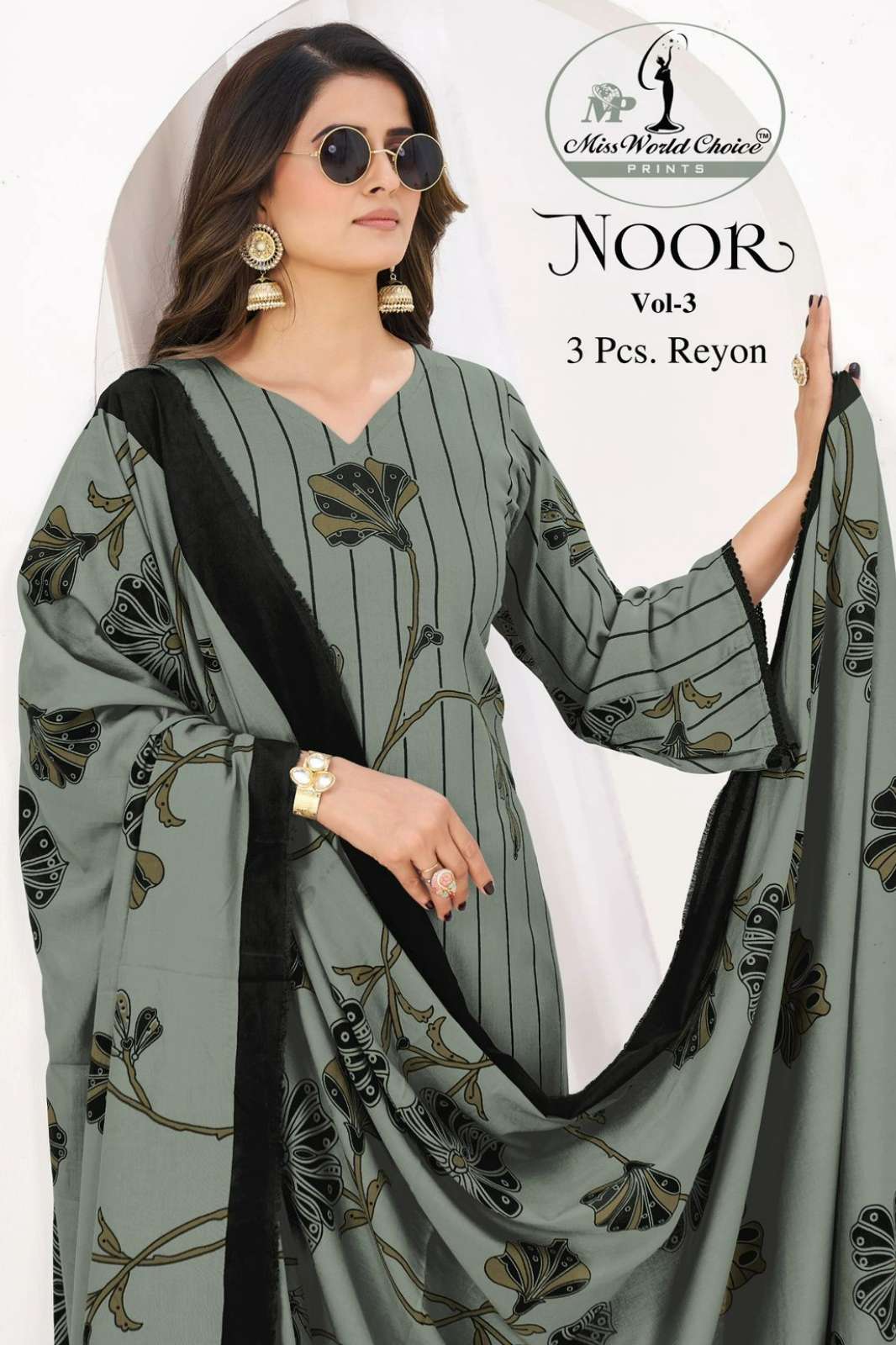 MISS WORLD CHOICE NOOR VOL 3 Beautiful Rayon Printed Pakistani Suit 