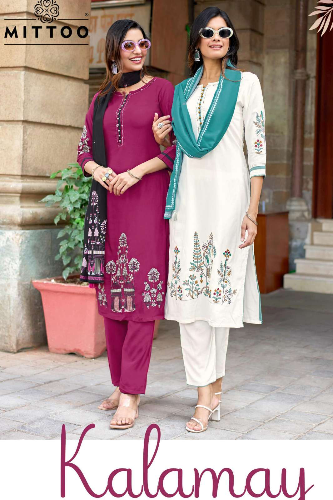 Mittoo Kalamay Ready to Wear Rayon Thread & Handwork Suit