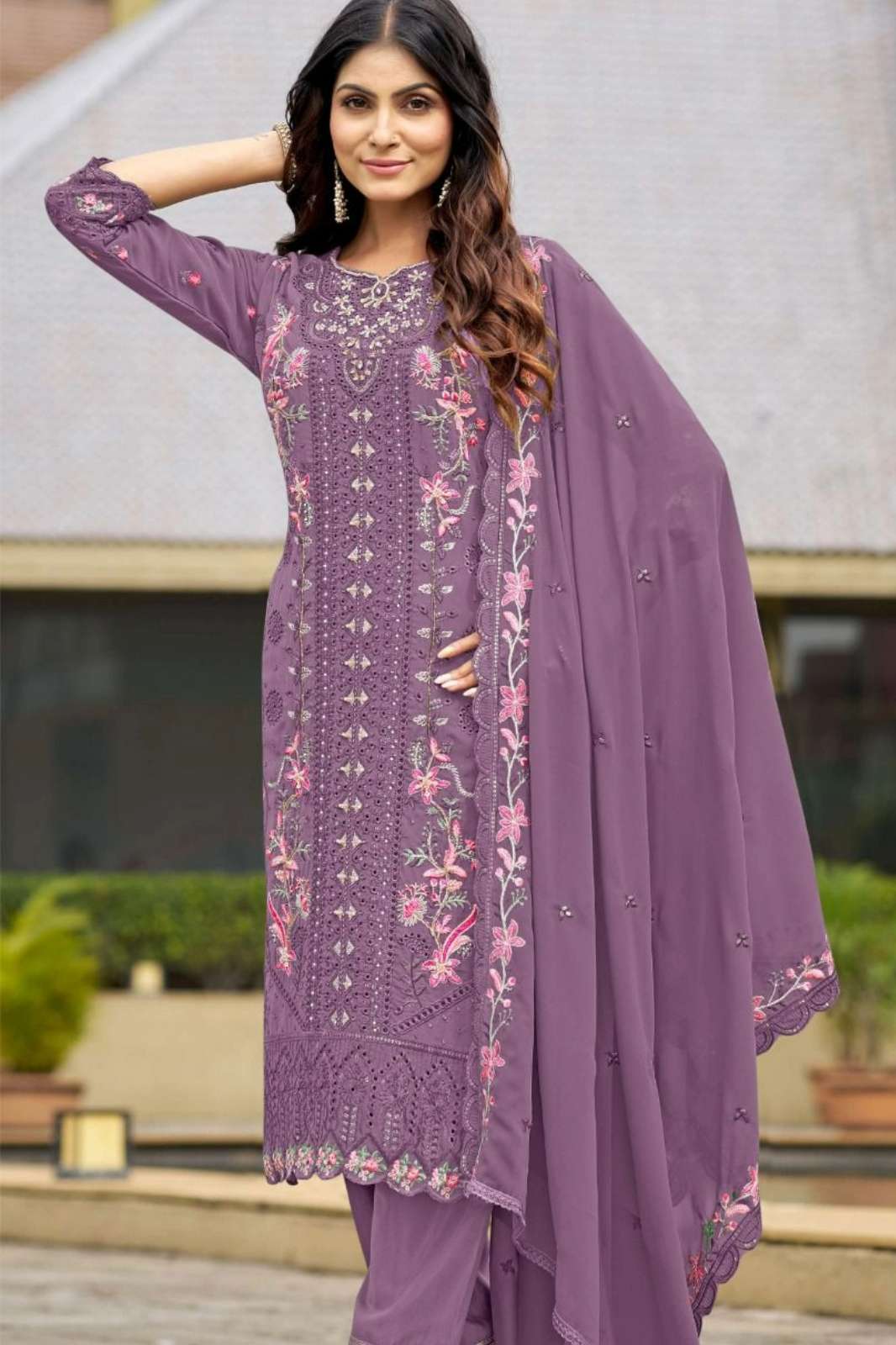 Motifz 5133 Georgette Pakistani Suit with Embroidery & Khatli Work