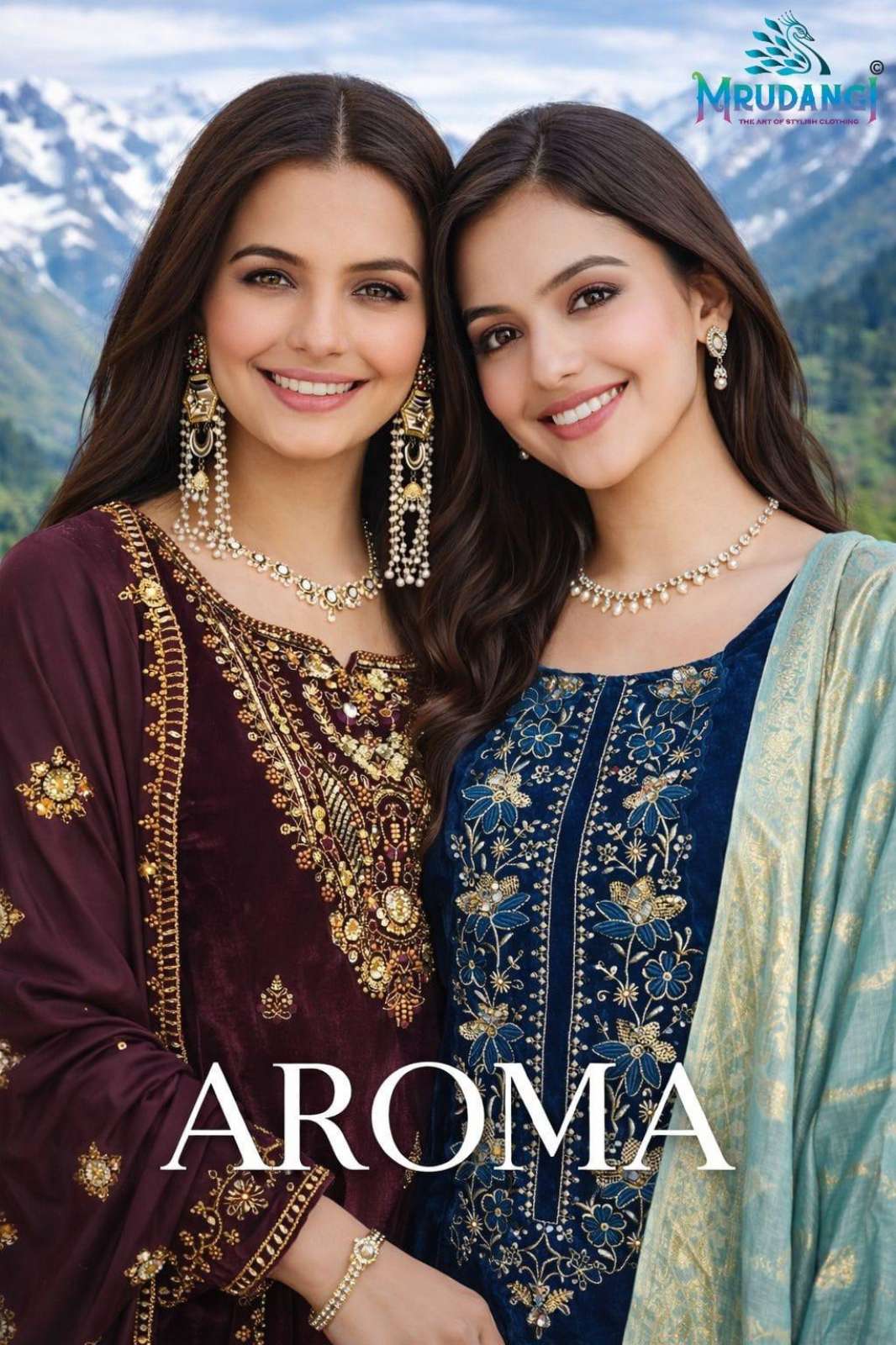 MRUDANGI AROMA 759 & 760 PURE VELVET DESIGNER SALWAR SUIT