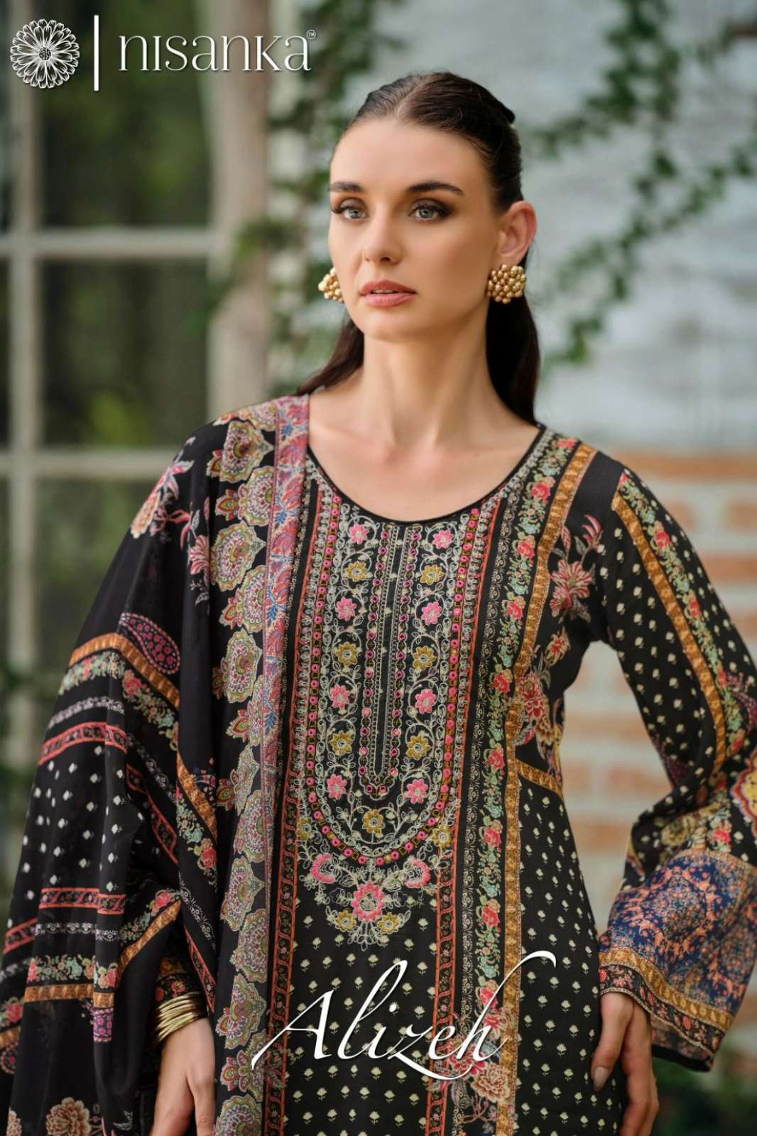 NISANKA ALIZEH PURE SUPERIOR LAWN COTTON EMBROIDERED PAKISTANI SUIT 