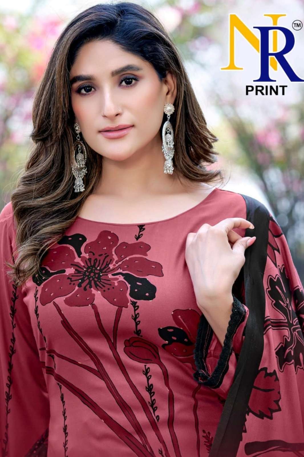  NR PRINT NAISHAA VOL 1 STUNNING FOIL PRINT AND LACE WORK RAYON SUIT 