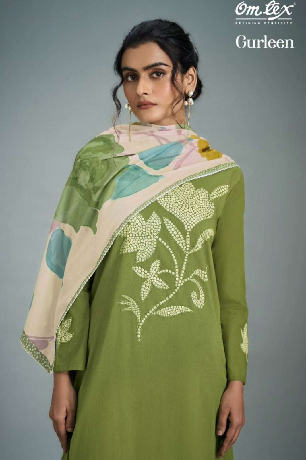 OMTEX GURLEEN PREMIUM LAWN COTTON WITH APLIQUE WORK SUIT