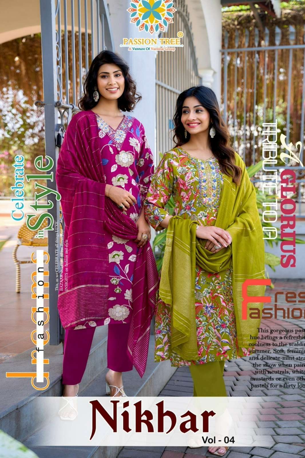 Passion Tree NIKHAAR VOL 4 Ready to Wear Rayon Procian & Foil Printed Suit