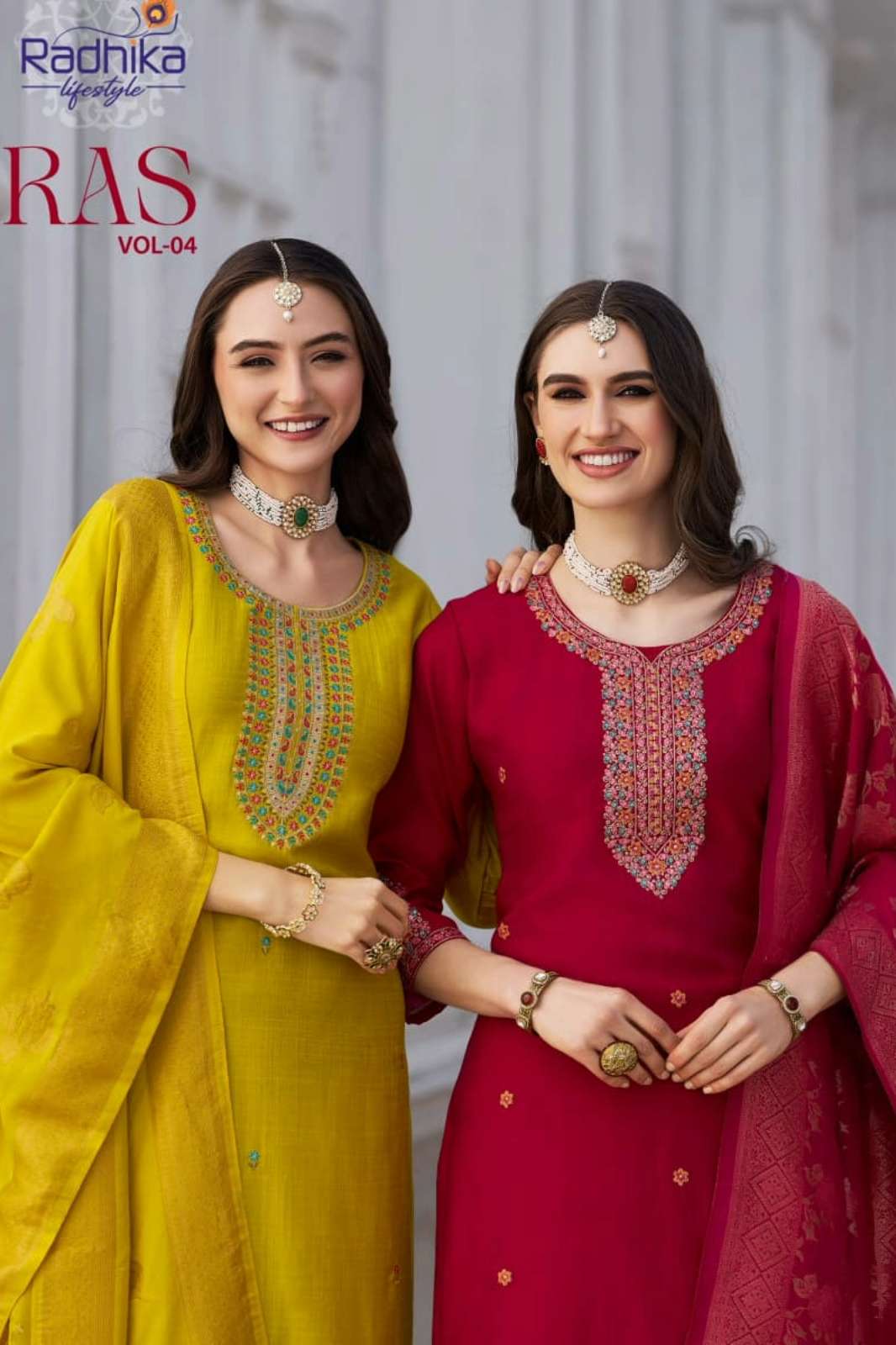 RADHIKA RAAS VOL 4 READY TO WEAR VERTICAN SILK EMBROIDERY WORK SUIT