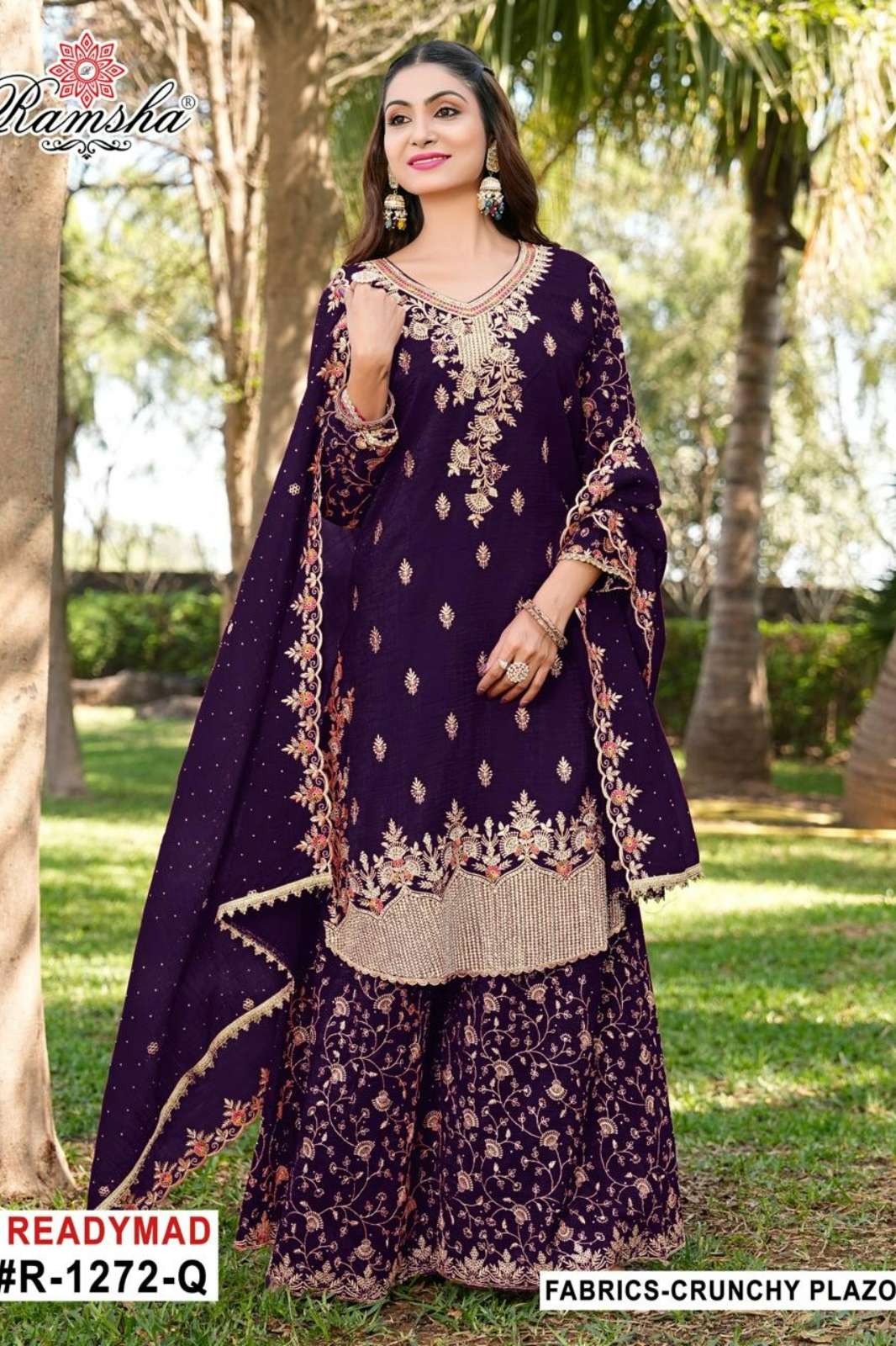 RAMSHA R 1272 Ready to Wear Embroidery Crunchy Pakistani Suit