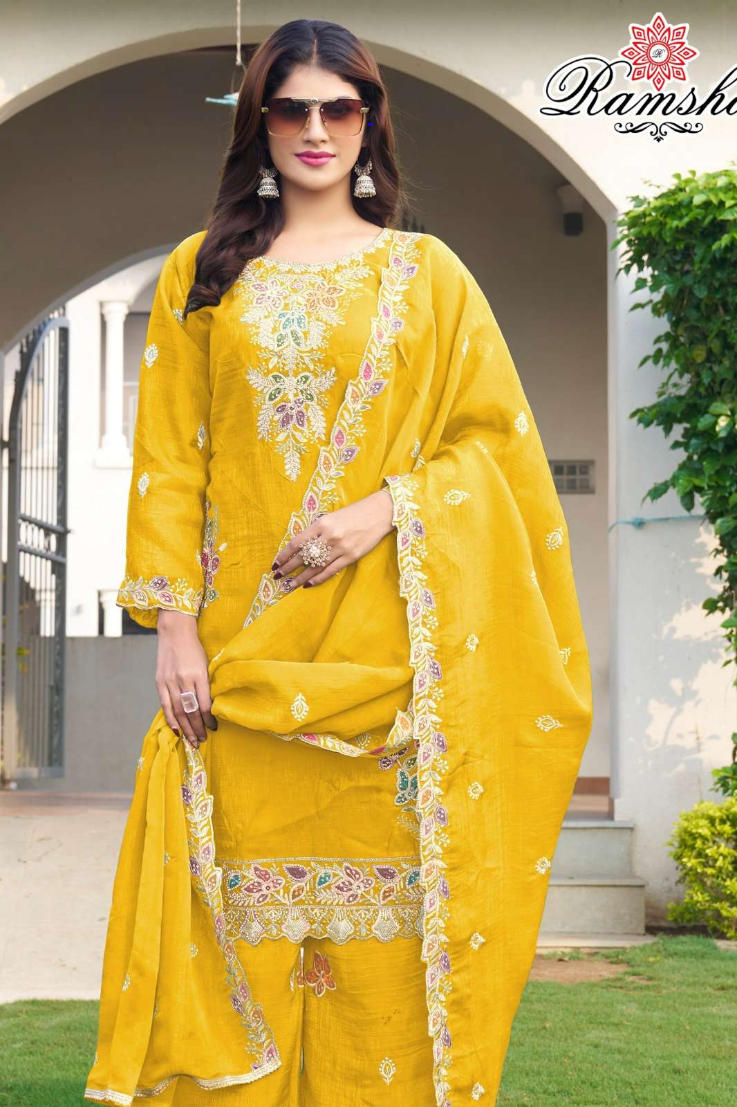 RAMSHA R 1455 Ready to Wear Embroidery Crunchy Pakistani Suit