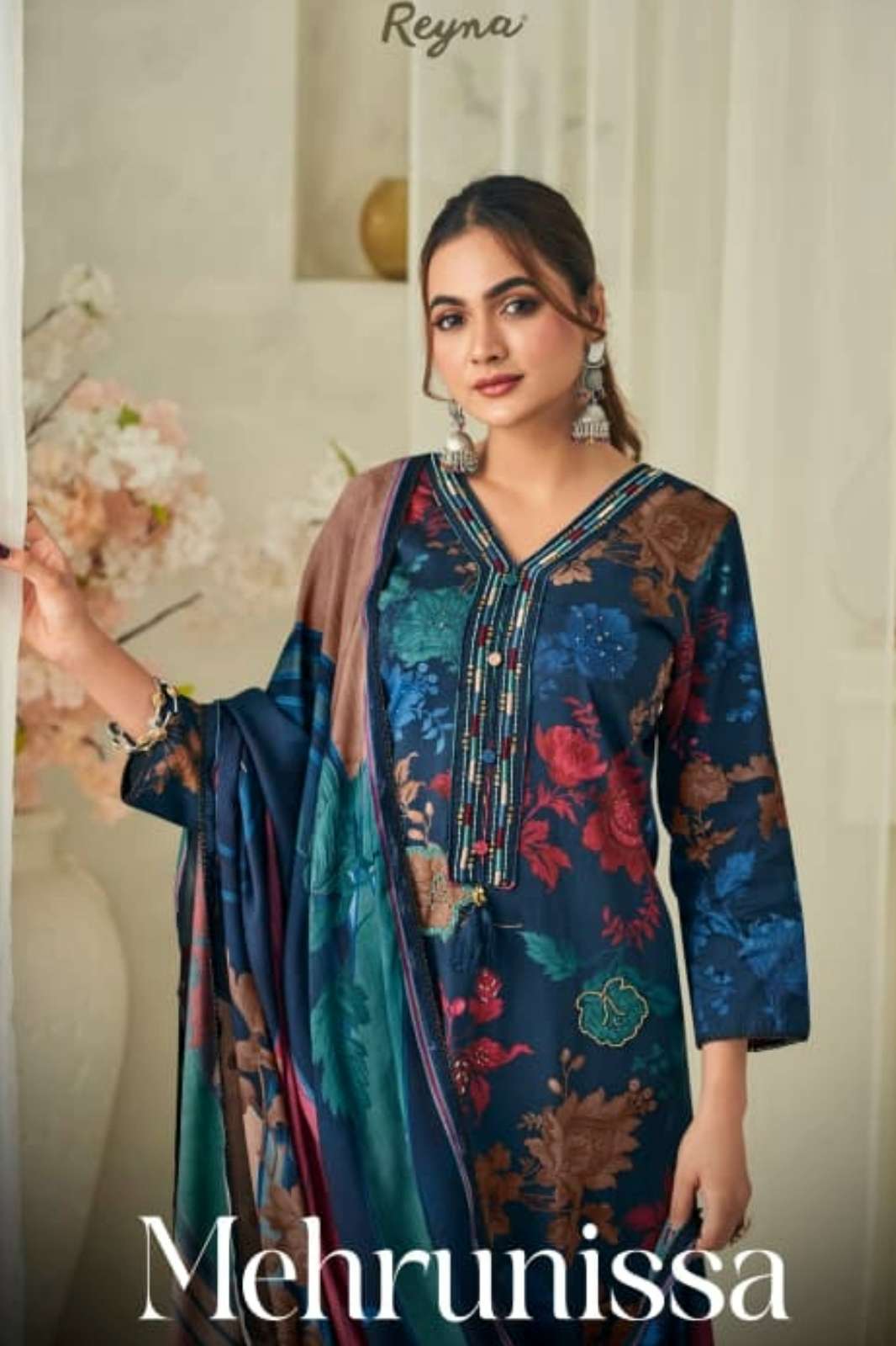 REYNA MEHRUNISSA PREMIUM PURE SILK EMBROIDERY WORK SUIT 