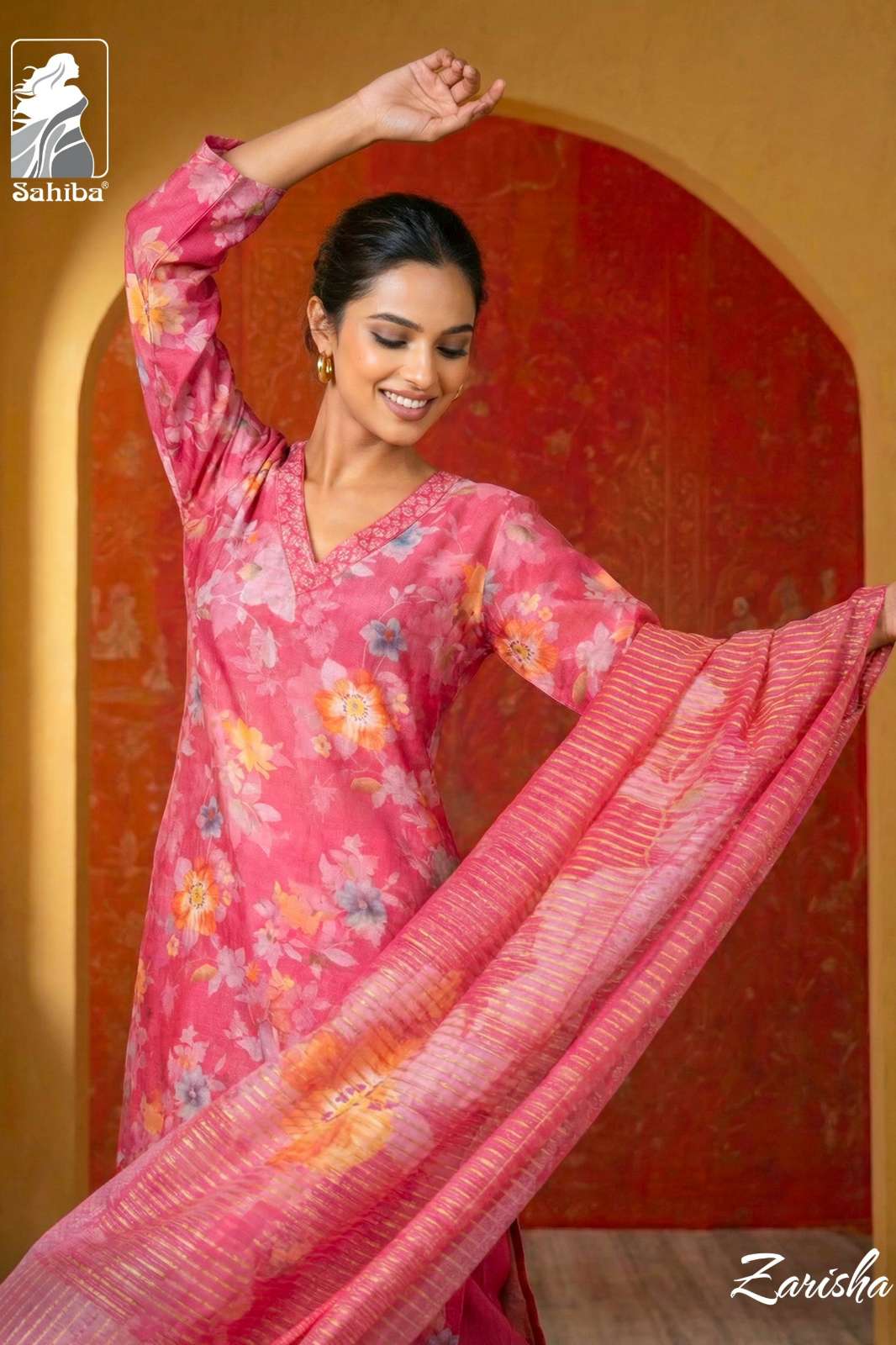 SAHIBA ZARISHA BEMBERG MUSLIN SILK HAND EMBROIDERED WORK SUIT 