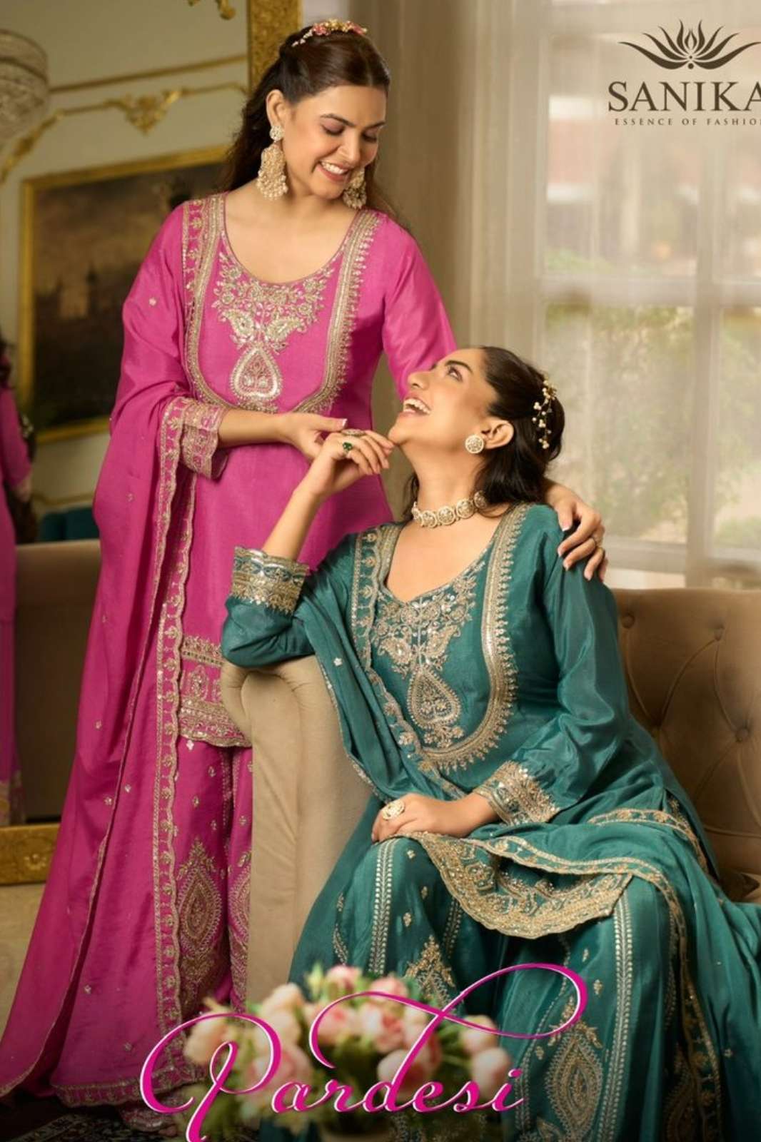 SANIKA FASHION PRESENTS ANMOL PREMIUM CHINON SILK EMBROIDERED READY TO WEAR PAKISTANI SUIT FOR WHOLESELLER