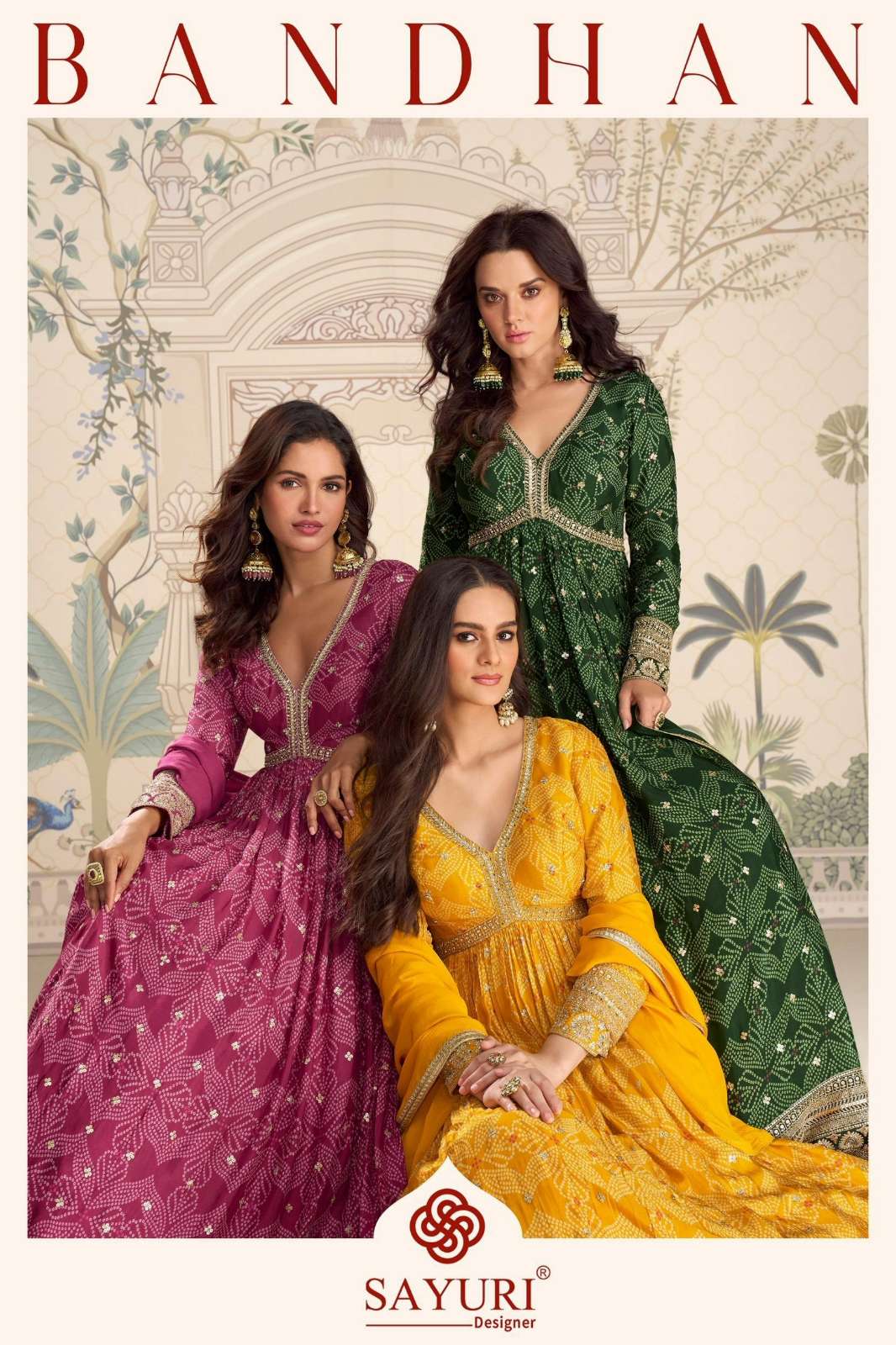 SAYURI BANDHAN READY TO WEAR PREMIUM REAL CHINON SILK ANARKALI SUIT