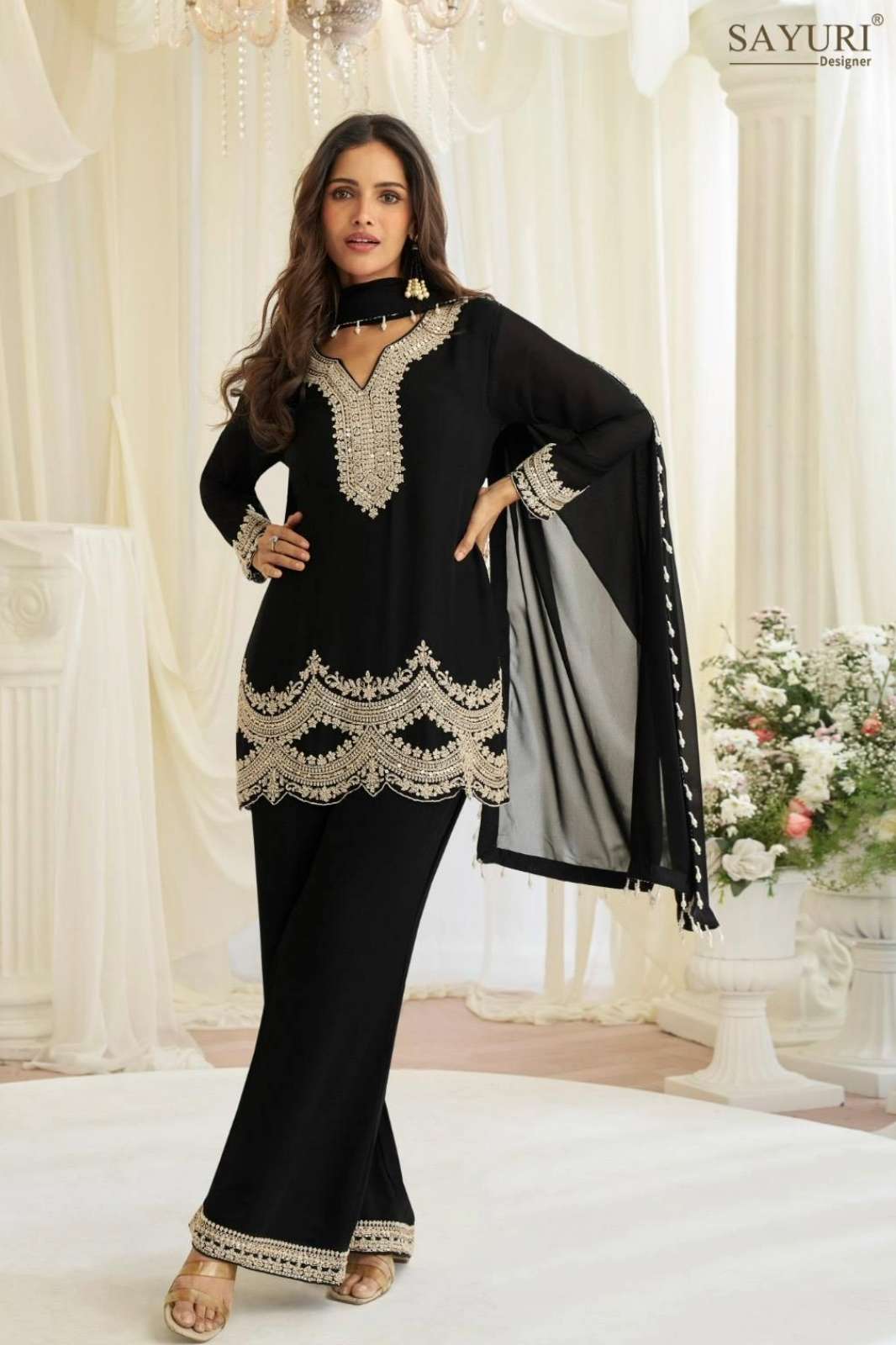 SAYURI HOOR READY TO WEAR REAL GEORGETTE EMBROIDERED SUIT