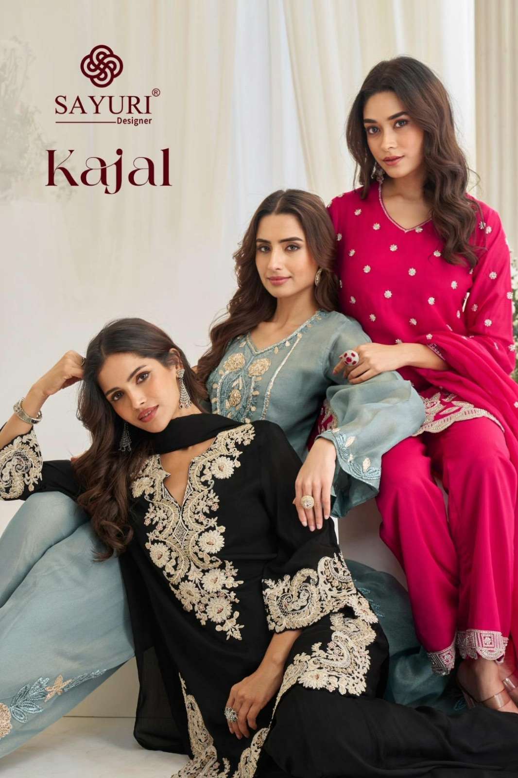 SAYURI KAJAL READY TO WEAR PREMIUM REAL CHINON SILK SUIT