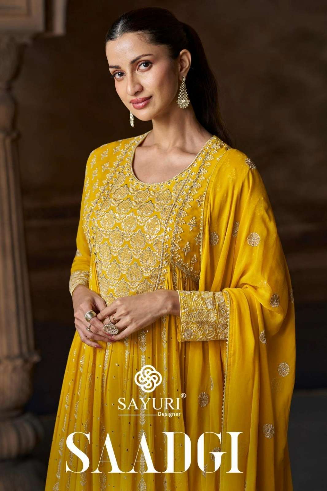 SAYURI SAADGI READY TO WEAR REAL GEORGETTE EMBROIDERED ANARKALI SUIT