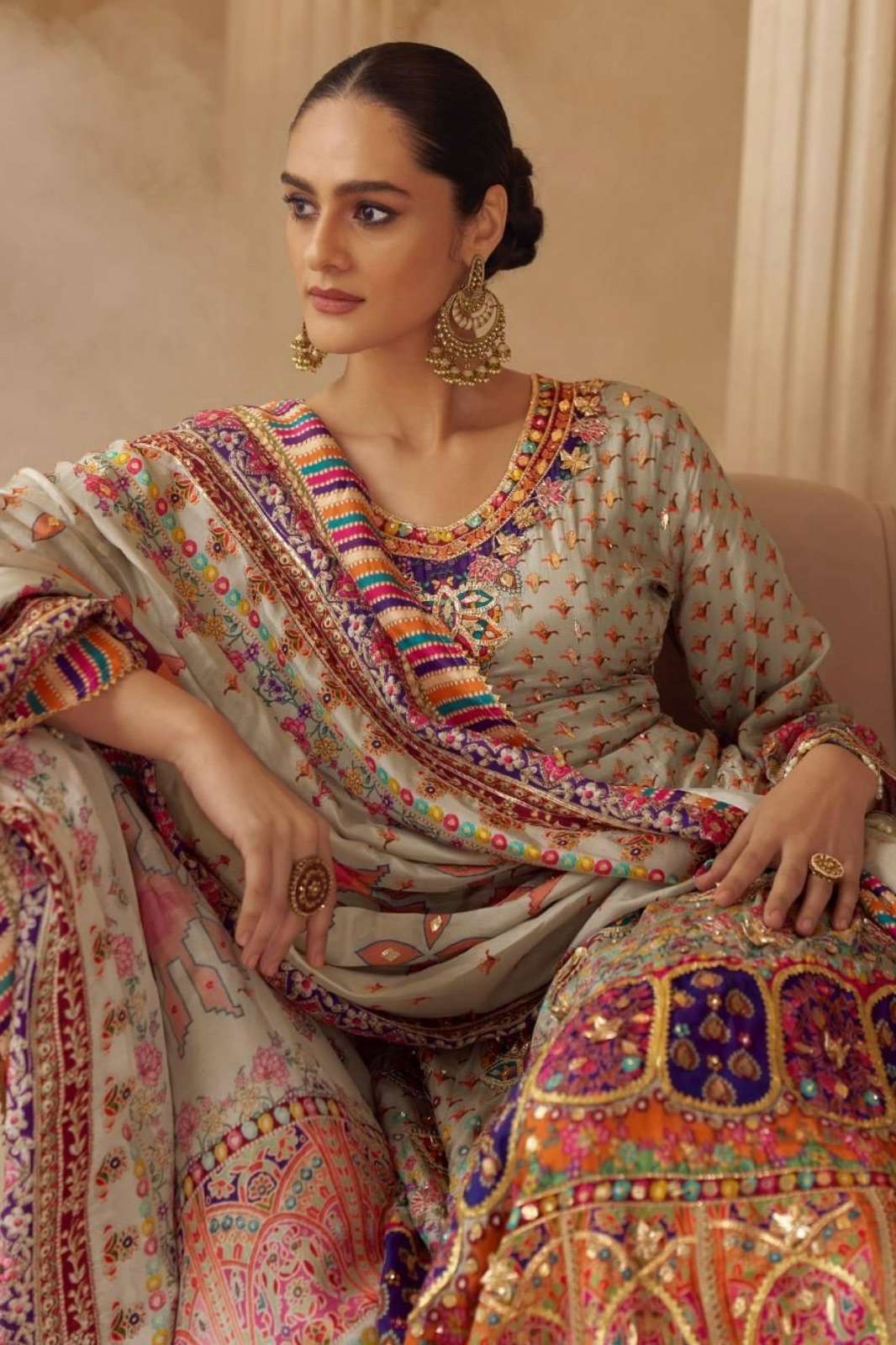 SAYURI SARTHI READY TO WEAR PREMIUM REAL CREPE SILK EMBROIDERED SUIT