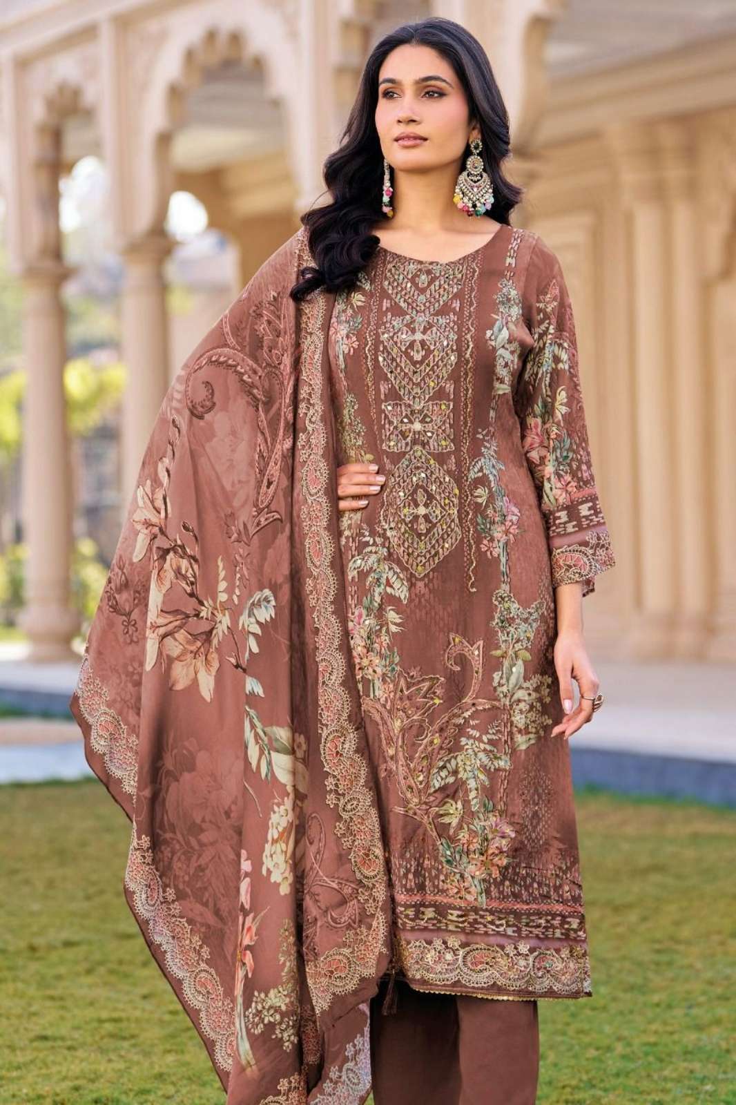 Shree Fabs KT 314 Pure Viscous Maslin Digital Print & Aari Work Pakistani Suit