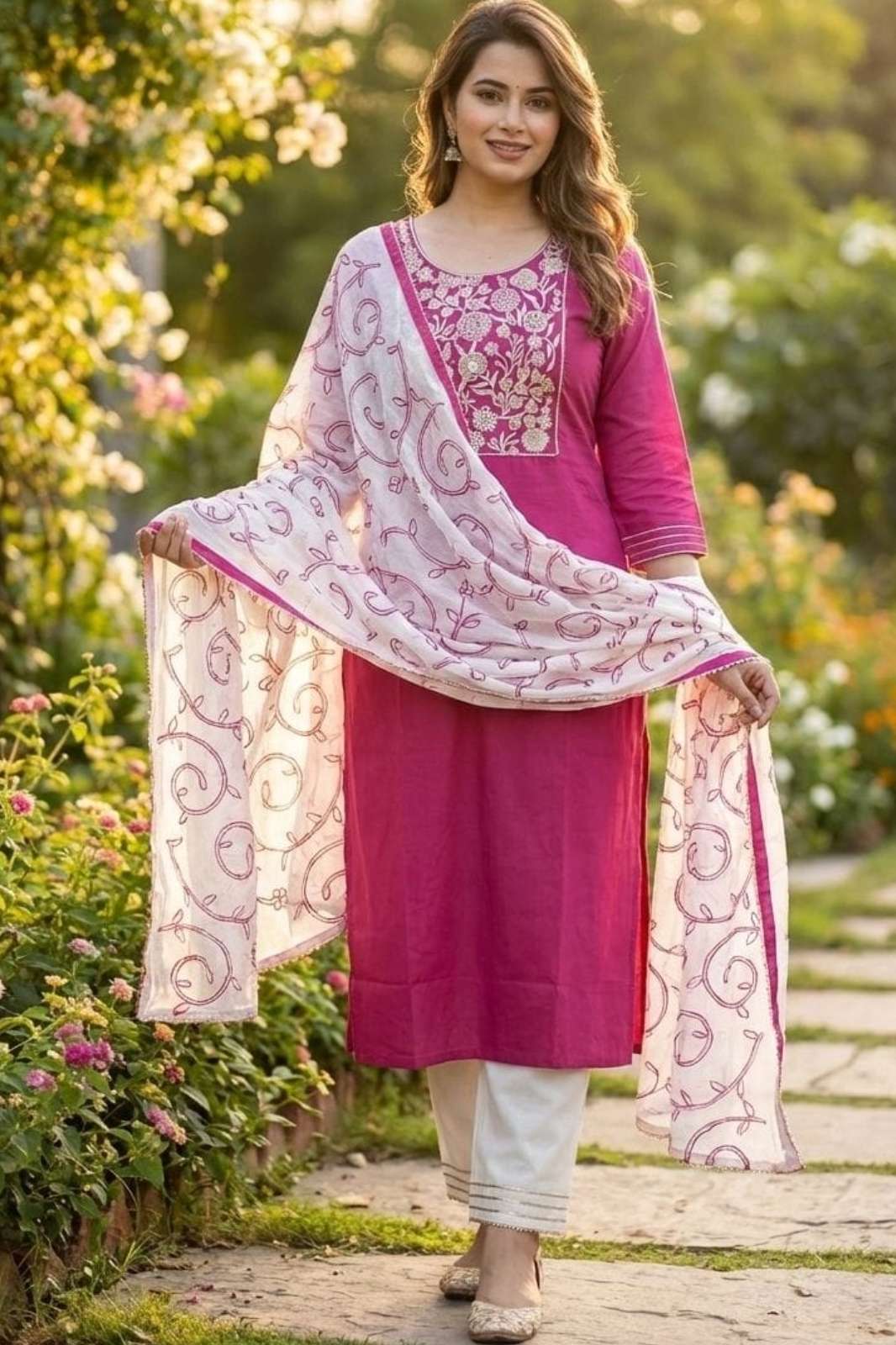 SHRI BALAJI 20089 VISCOSE FABRIC READY TO WEAR THREAD EMBROIDERED SUITS COLLECTION