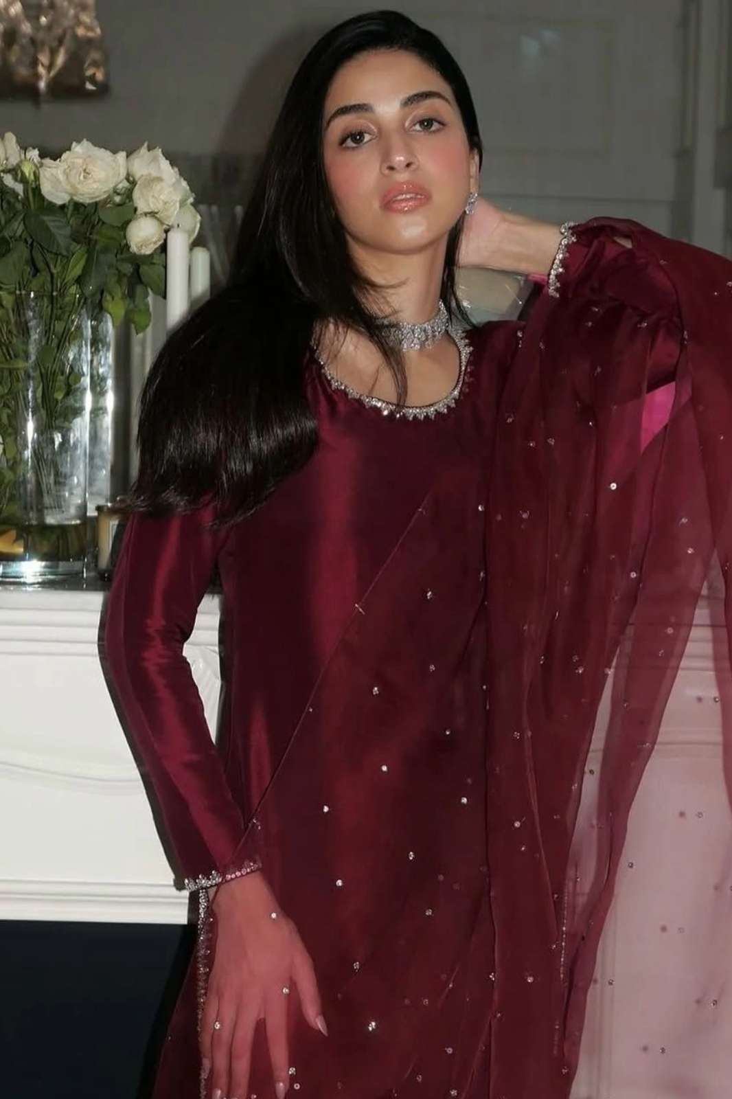 SHRI BALAJI 5265 EMBROIDERED SEQUENCE WORK JIMMY CHOO SILK FABRIC PARTY WEAR SUIT 