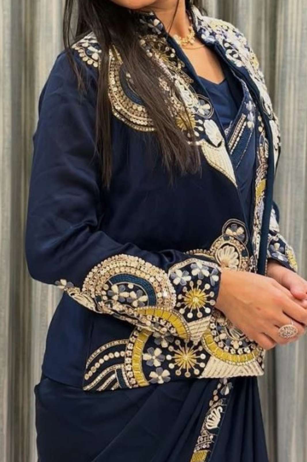 SHRI BALAJI BB 59 BEAUTIFUL READY TO WEAR SAREE WITH HEAVY EMBROIDERED JACKET