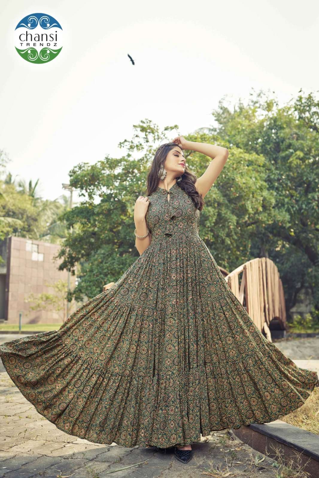 SHRI BALAJI CT KALYANI READY TO WEAR  FLORAL PRINTED RAYON FABRIC PARTY WEAR GOWN FOR WHOLESELLER