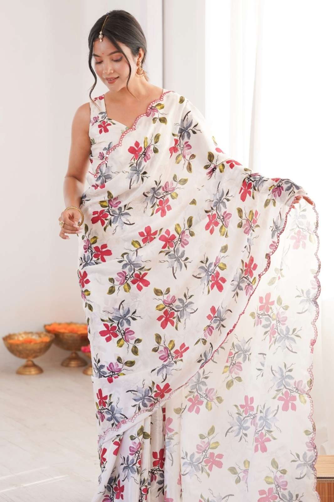 SHRI BALAJI DANIEL VOL 03 CHINON FABRI DIGITAL PRINTED SAREE FOR WHOLESELLER