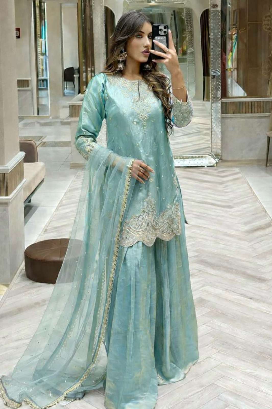 SHRI BALAJI DV 25316 STUNNING READY TO WEAR HEAVY EMBROIDERED SEQUENCE WORK PLAZZ0 SUIT FOR RESELLER