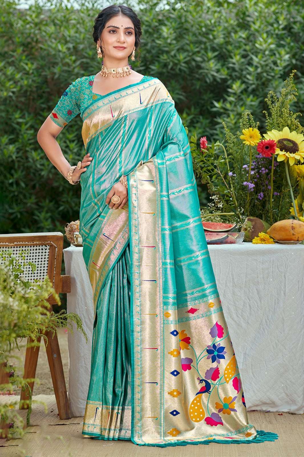 Shri Balaji Emporium Bunawat Rithika Silk Paithani Weaving Saree