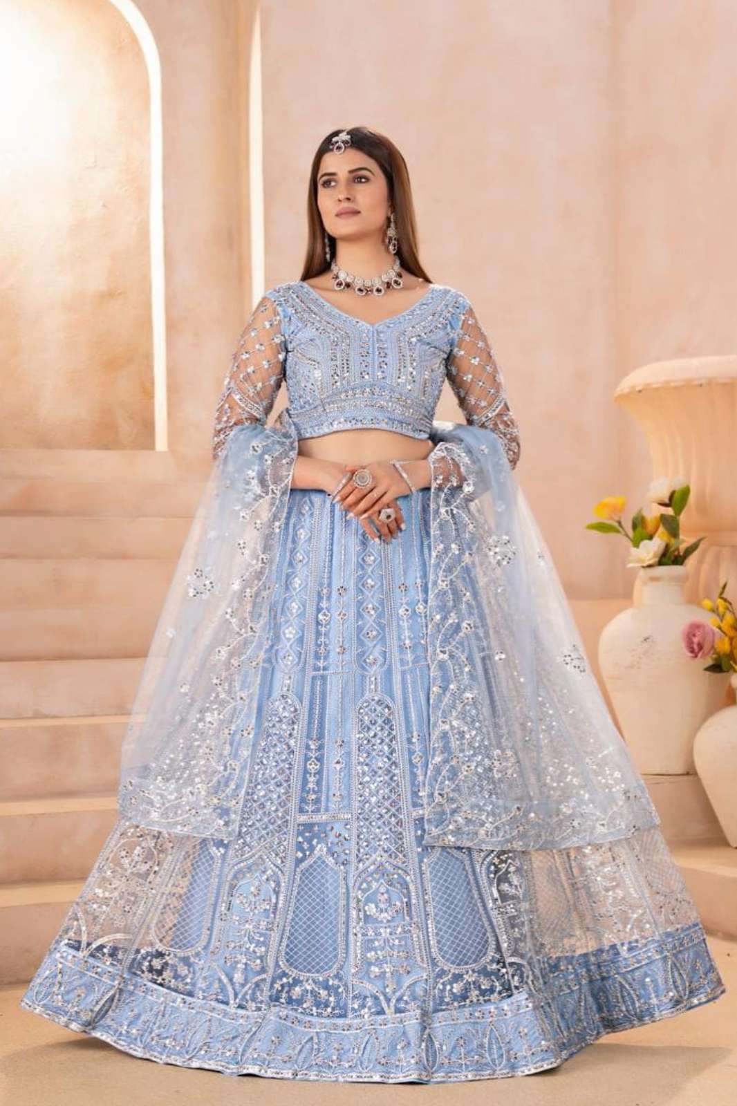 SHRI BALAJI EMPORIUM DB-3091 INTRICATED EMBROIDERY LEHENGA CHOLI 