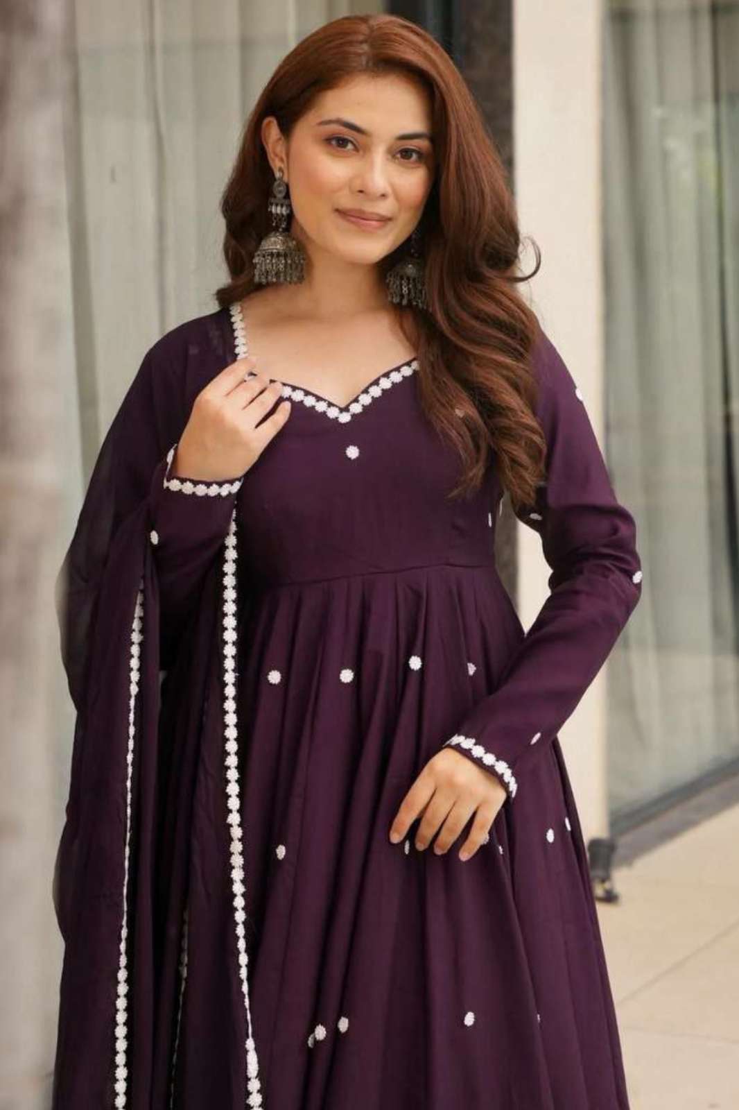 Shri Balaji Emporium DV 25295 Heavy Roman silk Anarkali Suit in New Fancy Style