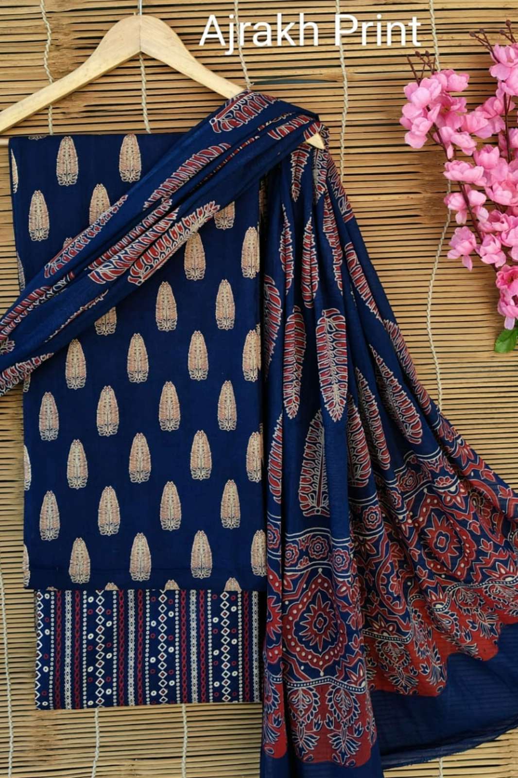 Shri Balaji Emporium RF 19639 Bagru Hand Block Printed Pure Cotton Unstitched Suits