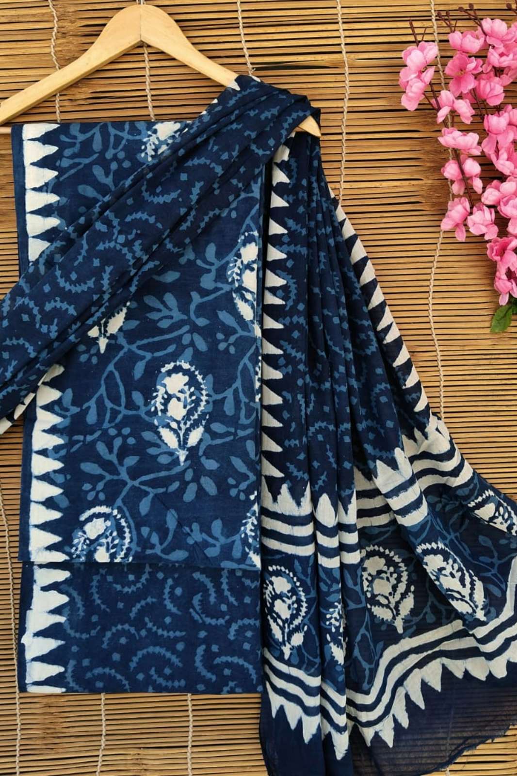 Shri Balaji Emporium RF 19639 Bagru Hand Block Printed Pure Cotton Unstitched Suits