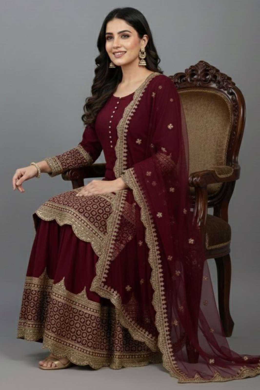 Shri Balaji Emporium ZF 250 Heavy Faux Georgette Sharara Set