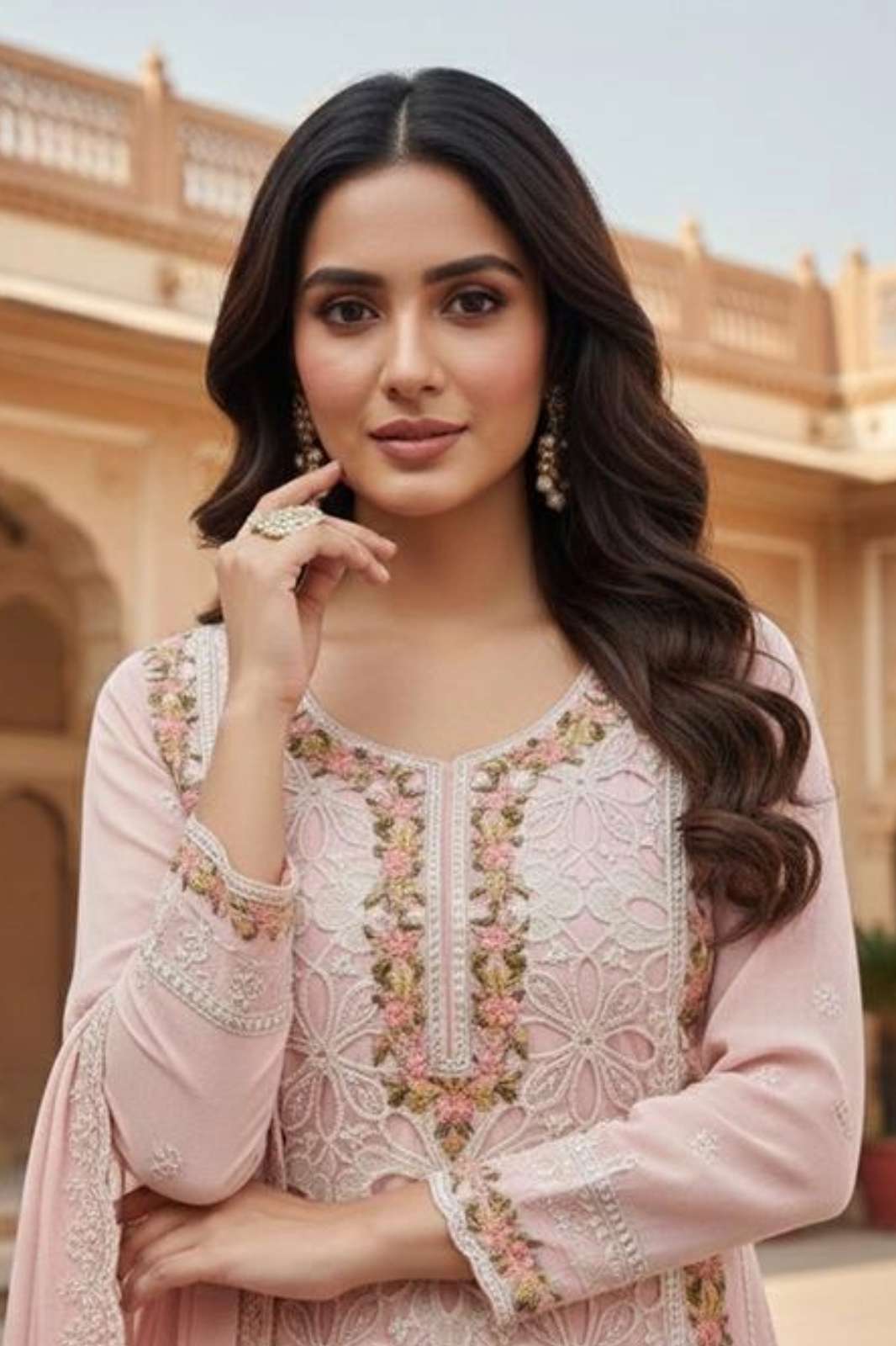 SHRI BALAJI HOOR TEX HF 493 A STUNNING GEORGETTE EMBROIDERED PAKISTANI SUIT WITH ZARKAN WORK FOR RESELLER