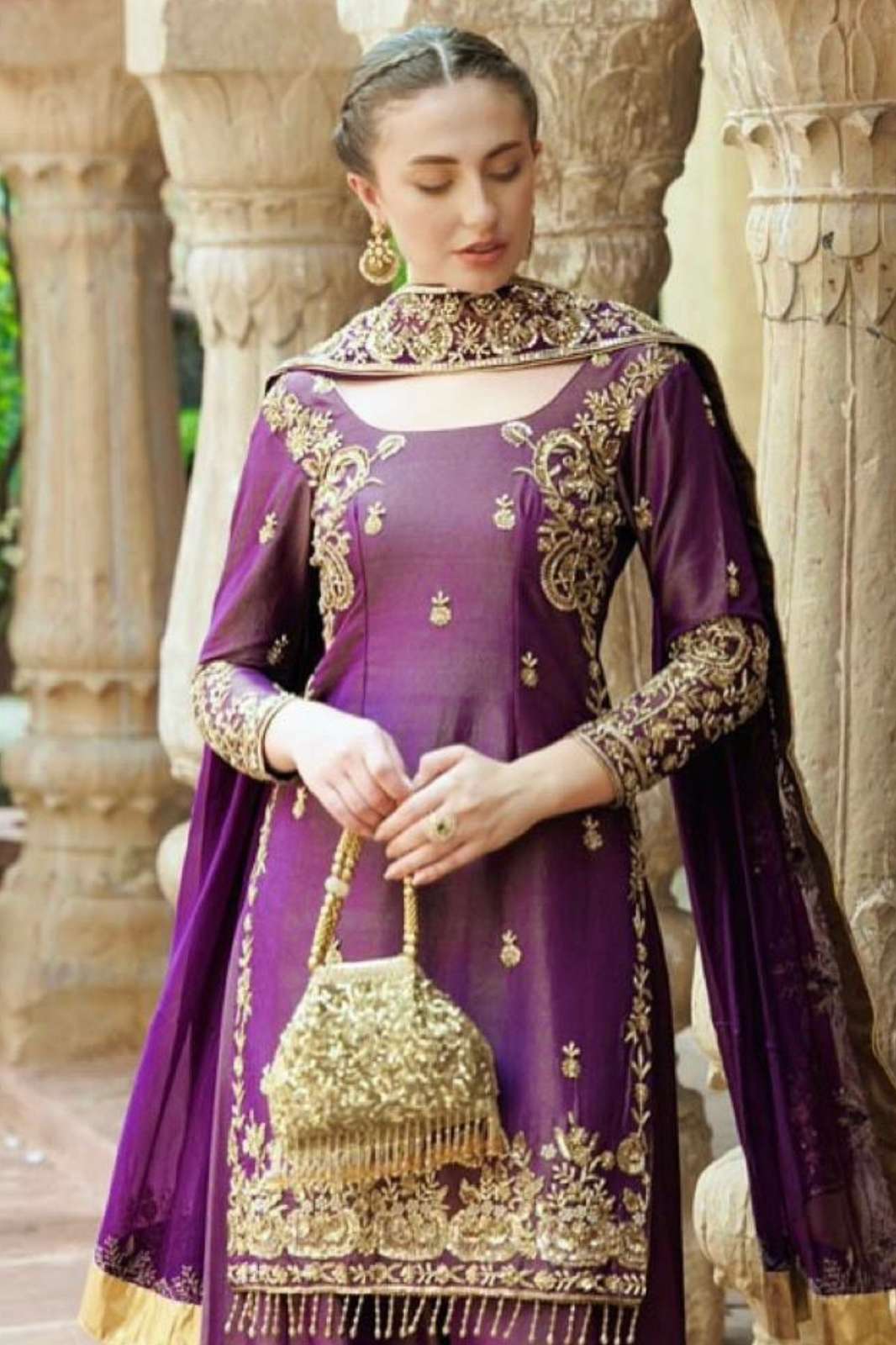 SHRI BALAJI LAUNCHES DESIGNER VILLA DV 25268 BEAUTIFUL SEQUENCE EMBROIDERED ROMAN SILK SUIT 