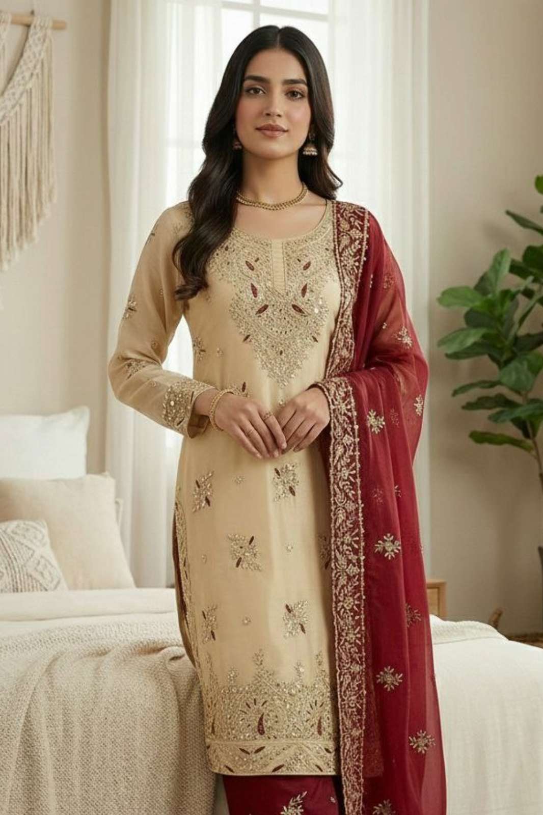 SHRI BALAJI LAUNCHES DESIGNER VILLA DV 25271 BEAUTIFUL SEQUENCE EMBROIDERED SILK SUIT 