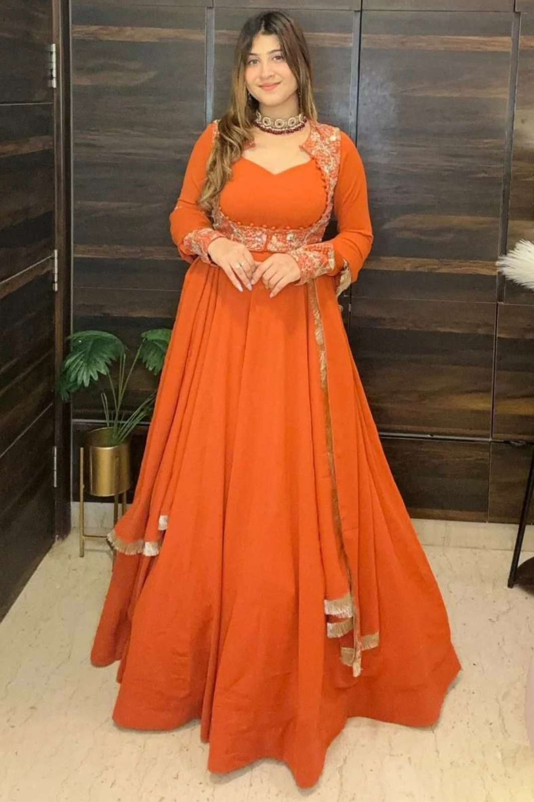 SHRI BALAJI LAUNCHES DESIGNER VILLA DV 25284 READY TO WEAR EMBROIDERED NEEDLE WORK GEORGETTE SUIT 