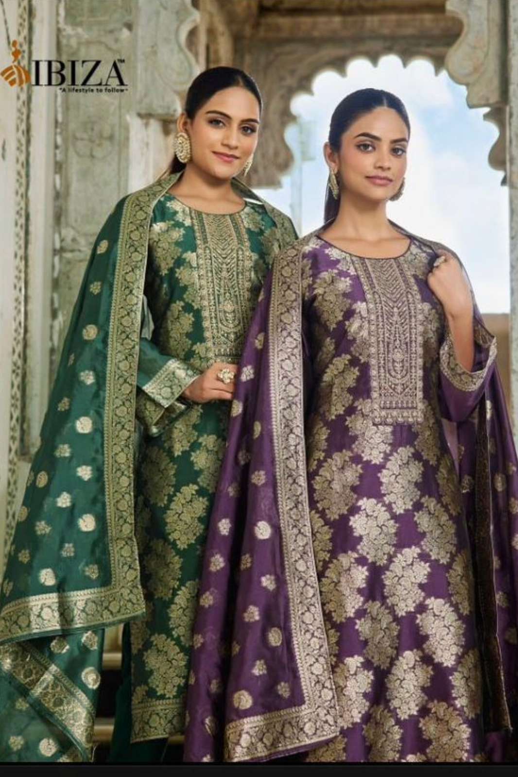 SHRI BALAJI LAUNCHES IBIZA RANGEEN BANGLORY SILK JACQUARD WITH EMBROIDERY WORK PAKISTANI SUIT 