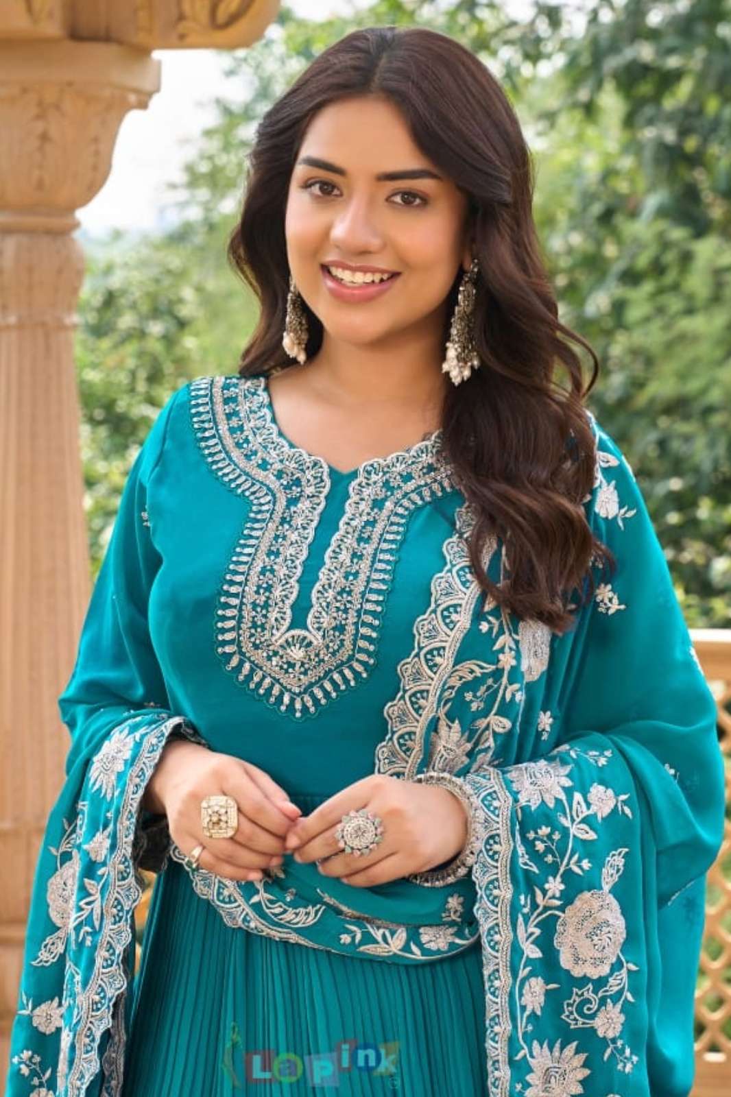 SHRI BALAJI LAUNCHES LAPINK 19632 CHARMING THREAD WORKED PARTY WEAR GOWN 