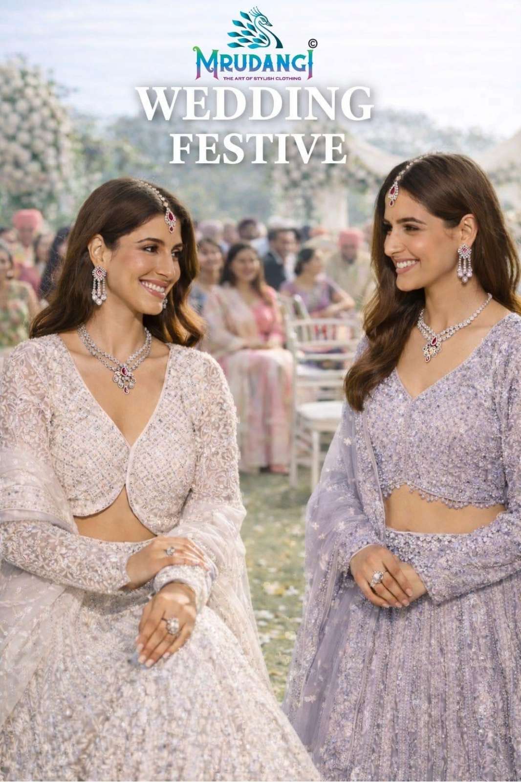 SHRI BALAJI LAUNCHES MRUDANGI WEDDING FESTIVE HEAVY EMBROIDERED SEQUENCE WORK WEDDING LEHENGA