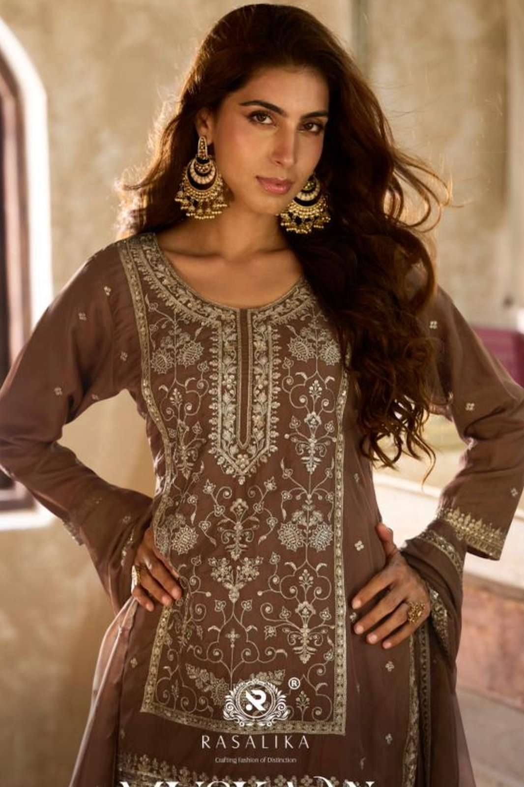 SHRI BALAJI MUSKAAN PREMIUM VISCOSE HEAVY WORK PAKISTANI STYLE PLAZZO SUIT FOR WHOLESELLER