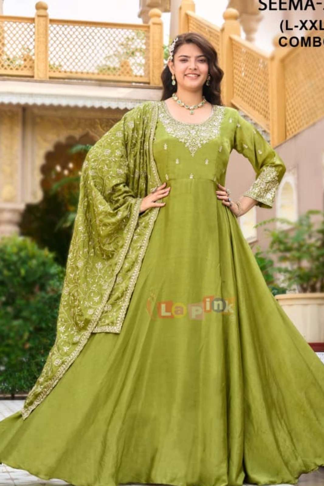 SHRI BALAJI PRESENTS 20128 VICHITRA SILK FABRIC STONE EMBROIDERED ANARKALI SUIT 