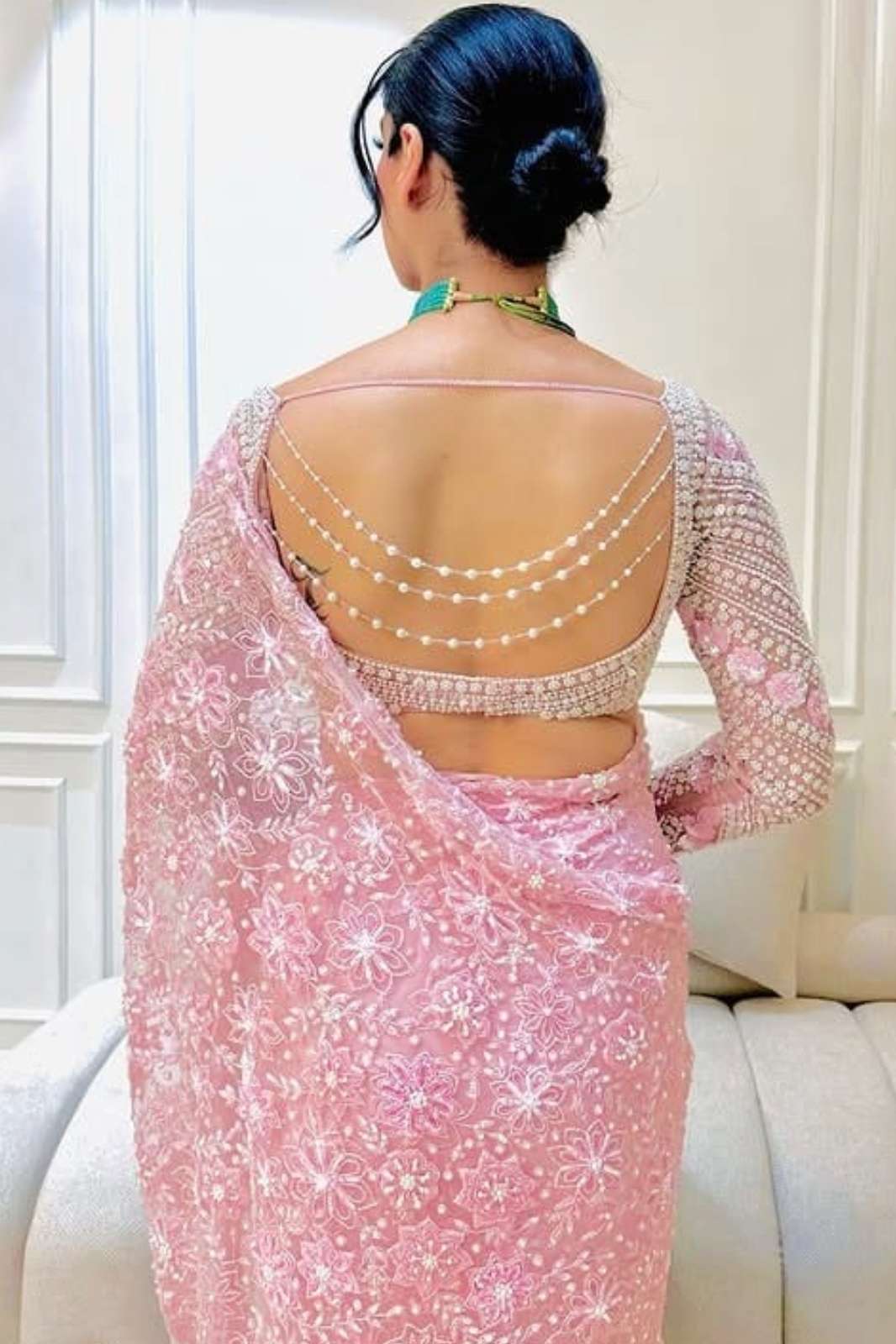 Shri Balaji Presents ASN 84 Premium Butterfly Net Fabric Embellished with Embroidered Sequins Jari and Thread Work