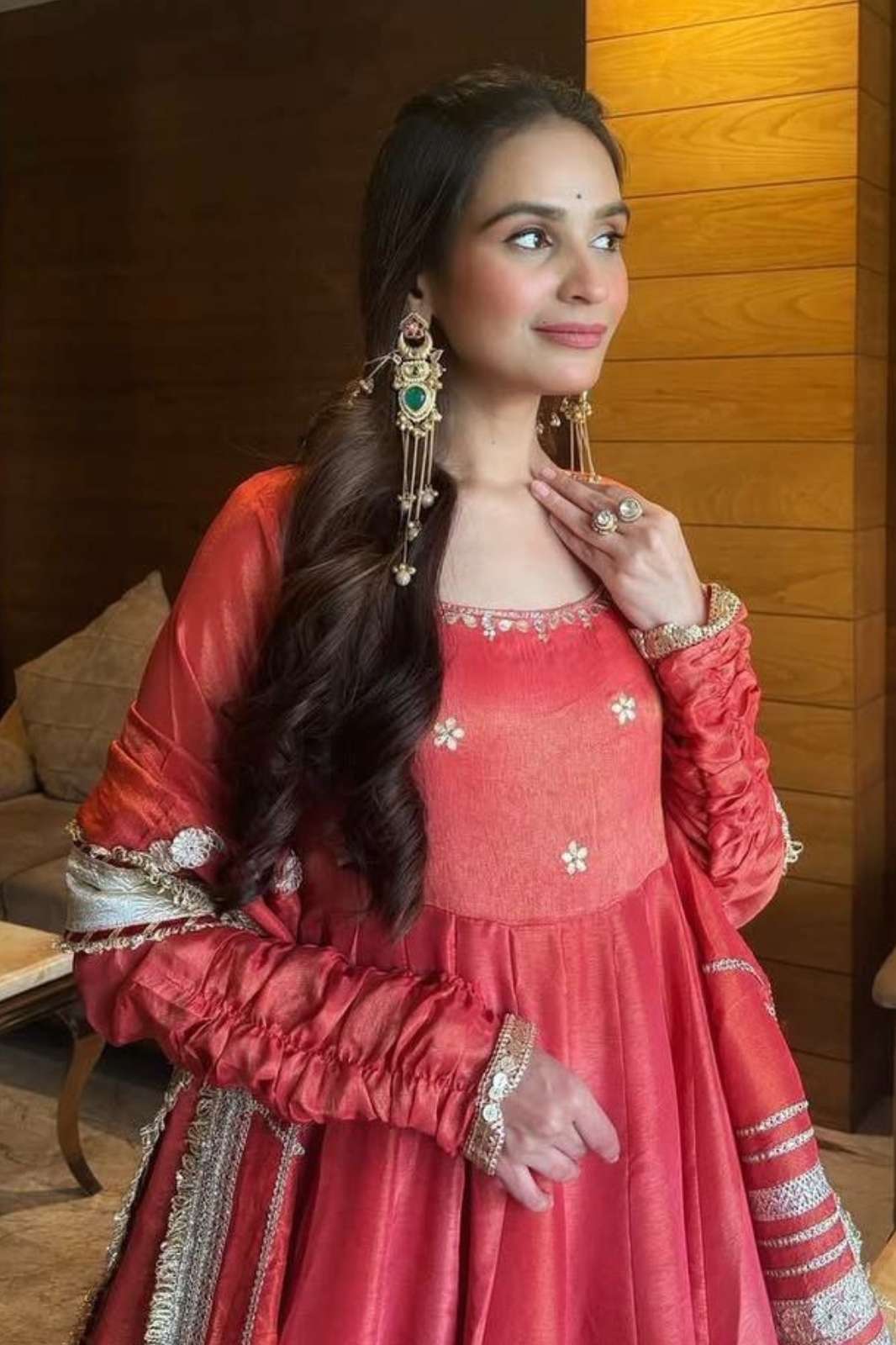 Shri Balaji presents DV 25304 Chinon silk Anarkali suit with sequence and codeing work for Wholeseller