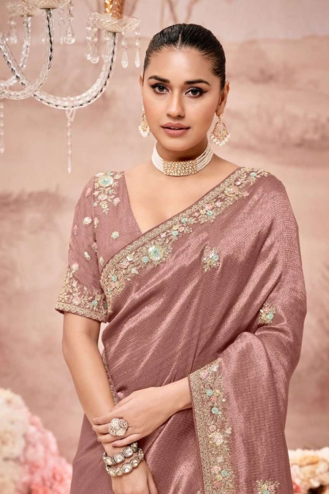 SHRI BALAJI PRESENTS IVORY BLOOM EXCLUSIVE GEORGETTE AND SILK HEAVY WORKED SILK SAREE COLLECTION 