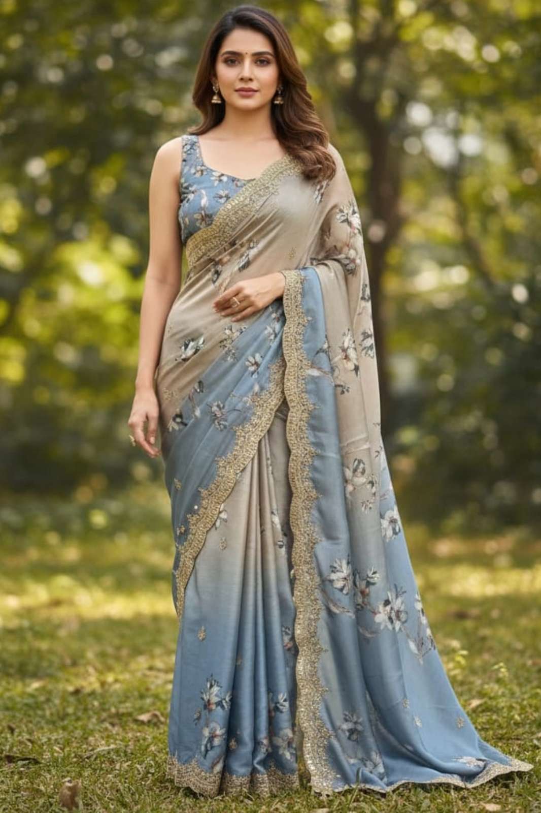 SHRI BALAJI PRESENTS KC 887 HAND PRINTED CHIFFON SILK PARTY WEAR SAREE FOR WHOLESELLER 